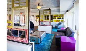 Resident clubhouse with TV lounge and kitchen